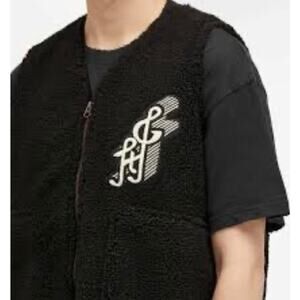 Honor The Gift Vest Mens S Black Teddy Notes Sherpa Fleece Zip Patch